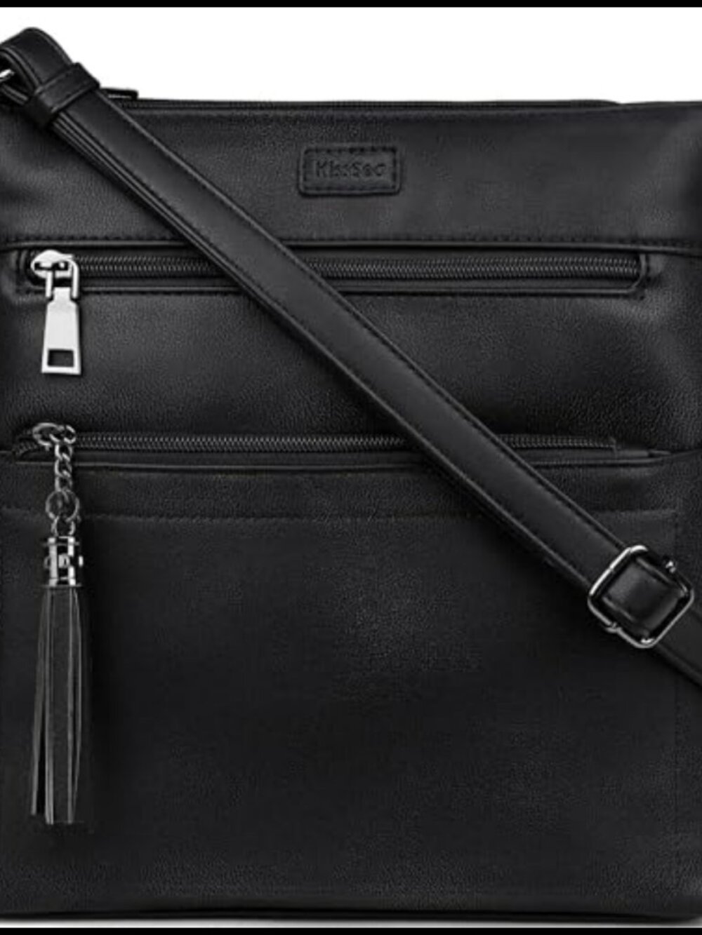 Leather Crossbody Bag Medium Multi-Pocket Travel Purse